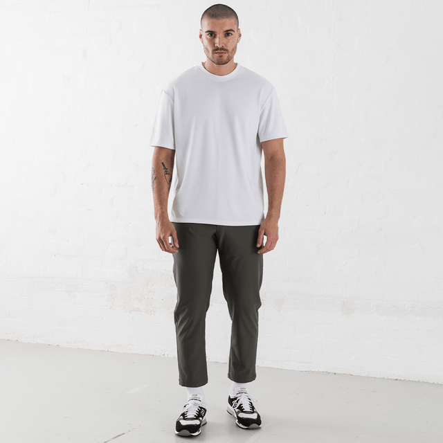 Air Trousers: Urban Cycling Trousers Olive Front Full