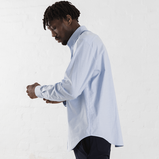 Commuter Shirt: Urban Cycling Clothing Blue Side