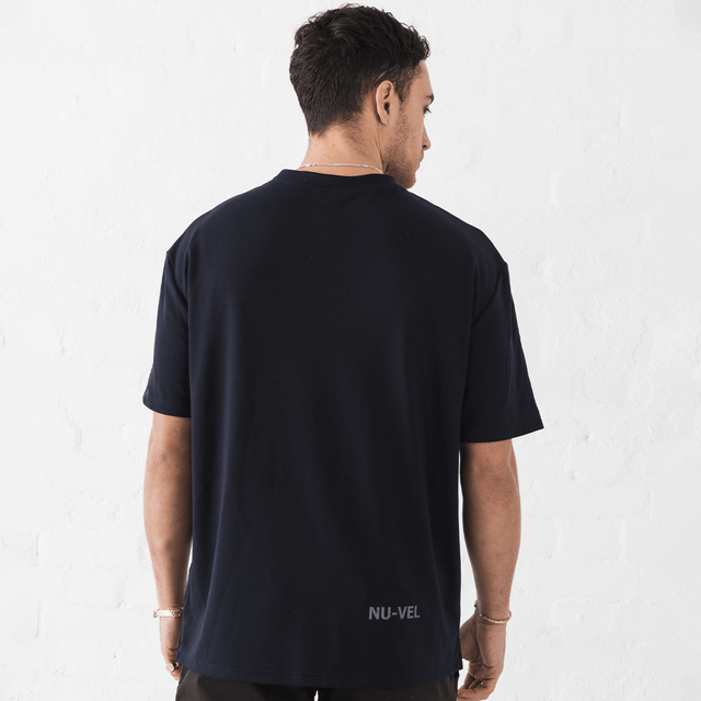 Fresh Feel Oversized T-shirt: Technical T-shirt Navy Back